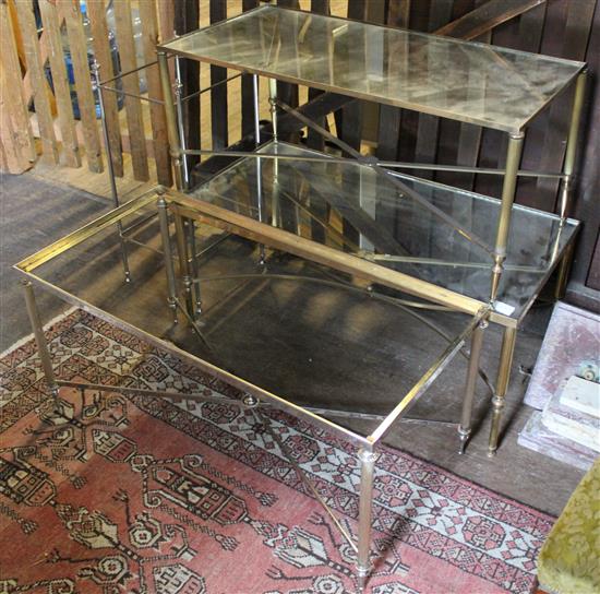 4 various brass tables
